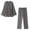 Grey, variant on Office Outfits Set 2024 Women's Linen Lace up Shirt Pants Set Loose V-Neck Long Sleeve Blouses Wide Leg Pant Vintage 2 Piece Sets Suit Sets 2 Piece Outfits S-73 Coffee L