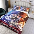 thumbnail image 3 of Black Clover Conjunto de sábanas temático, trío de piezas, cómodo y amigable con la piel, diseño único, regalo de decoración para el hogar para familiares, amigos y fans, 90 cm * 190 cm, 3 of 6