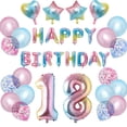 thumbnail image 1 of Kit de globos para cumpleaños número 18, color arcoíris, 25 unidades, látex C, 1 of 1