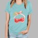 thumbnail image 5 of Blusas de Manga Corta para las Mujeres Divertida Impresión Cuello Redondo Camiseta Vintage, Blusas de Primavera para las Mujeres, 5 of 9