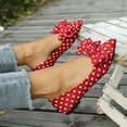 thumbnail image 6 of SuTry Women's Pointed Toe Flats Slip On Polka Dot Bow Detail Lightweight Comfortable Satin Blend Casual Walking Office Shoes(39), 6 of 9
