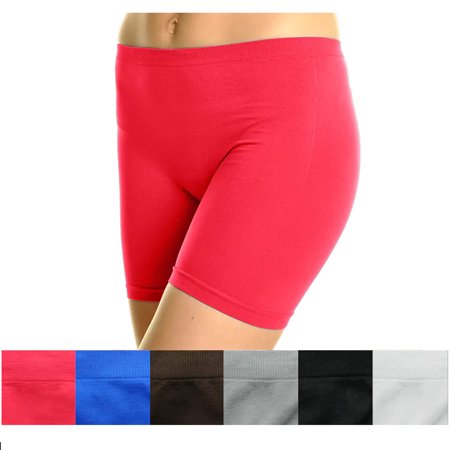 AllTopBargains - 4pc Women Yoga Biker Shorts Leggings Cycling Stretch