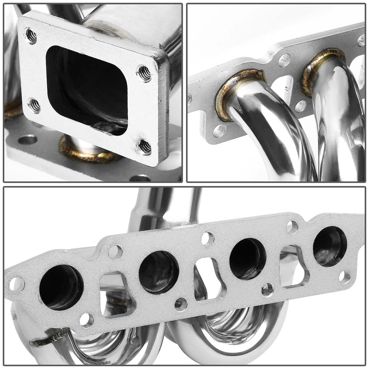 DNA Motoring TM-FF03ZT For 2000 to 2004 Ford Focus / Escape 2.0 Stainless Steel T25 Ram Horn Turbo Exhaust Manifold 01 02 03