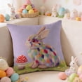thumbnail image 6 of HuiXinOu Easter Pillow Cover, Cute Rabbits Printed Sofa Cushion Cover for Living Room Decor, Holiday Seasonal Throw Pillow Case 18x18 Inch, 6 of 7