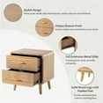 thumbnail image 7 of COZAYH 2-Drawer Farmhouse Nightstand, Mid Century Nightstand Fully Assembled with Handcrafted , Boho, Rustic Style, Natural Wood, 7 of 7