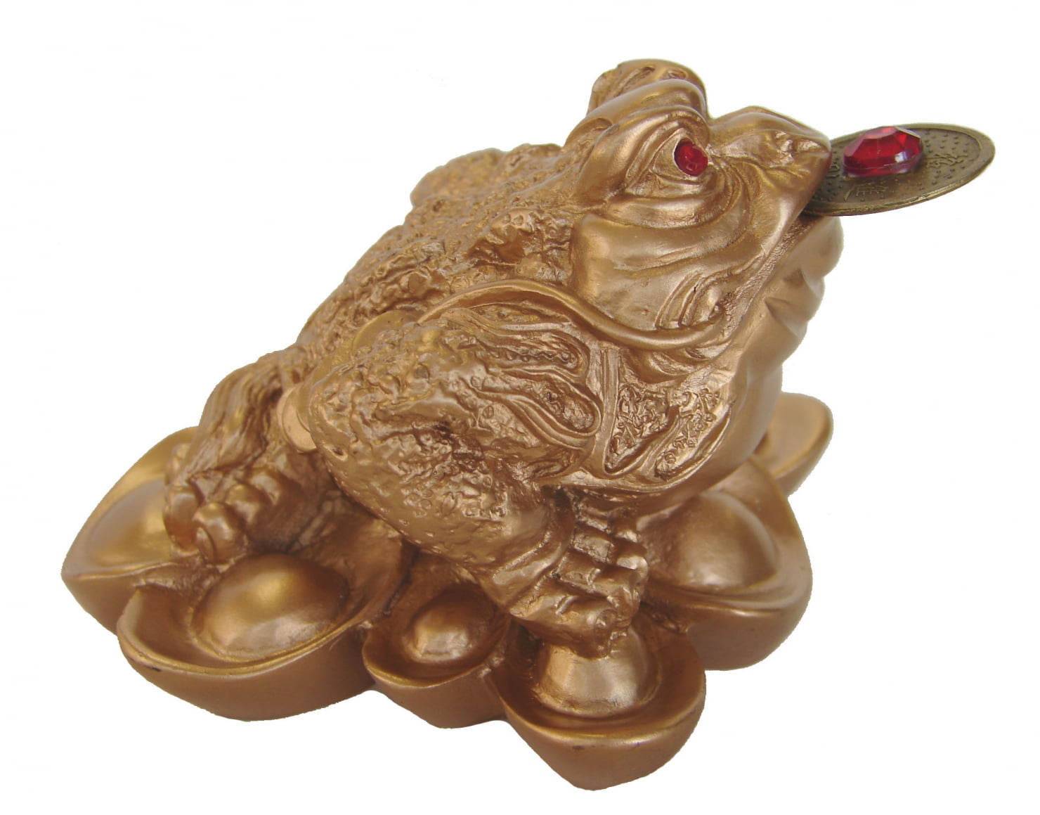 Feng Shui 3 Legged Toad Coins Jade Carved Statue Money Frog Wealth Ingots 