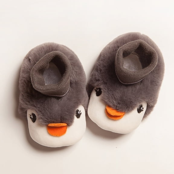 XIMIN Newborn Baby First Walking Non-Slip Floor Socks Shoes Fuzzy Sock Shoes Boys Girls Plush Warm Shoes Cute Animal Fall Winter Warm Soft Sneakers