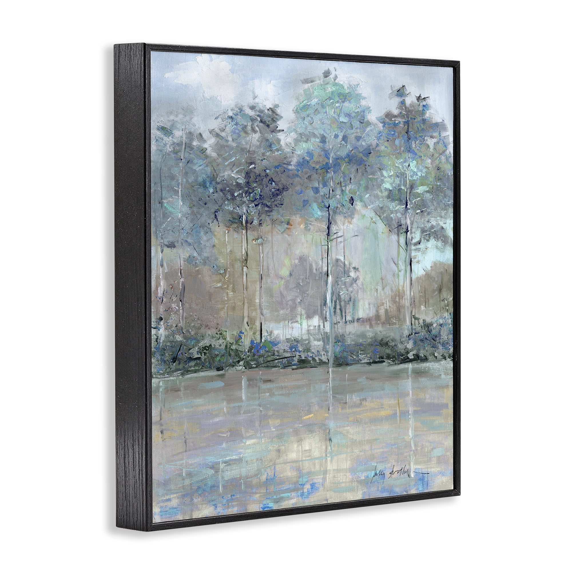 Stupell Industries Subdued Expression of Trees Black Framed Giclee Art, design by Sally Swatland