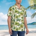 thumbnail image 3 of Balery Green Hawaii Palms Camisas hawaianas de manga corta para hombre, camisas playeras de corte holgado, camisas de vacaciones con botones,XX-Large, 3 of 7