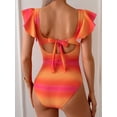 thumbnail image 3 of Traje de baño de una pieza para mujer con control de barriga y volantes para adelgazar, 3 of 5