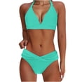 thumbnail image 4 of UTSJKR Women's Two Piece Bathing Suits Push Up Bikini Set Swimsuit Vintage Swimwear Swimwear 2025 Beachwear for Women Mint Green L, 4 of 8