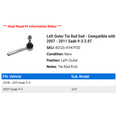 thumbnail image 2 of Left Outer Tie Rod End - Compatible with 2007 - 2011 Saab 9-3 2.0T 2008 2009 2010, 2 of 2