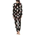 thumbnail image 3 of Renewold 2 Pieces Women Nightwear Pajama Set Casual Christmas Snowman Long Sleeve Shirt & Sweatpants Stretchy Tracksuit Daily Wear Warmth Loungewear Size M, 3 of 4