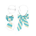 thumbnail image 3 of INSPIRE CHIC Women's Bowties Stylish Asymmetrical Pre-tied Stripe Bow Ties for School Casual Lake Blue Light Yellow, 3 of 5