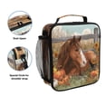 thumbnail image 2 of 10.5X9.5in Square Insulated Lunch Bag Leak-proof Lunch Box for Outdoor Work Picnic Farm Brown Horse, 2 of 6