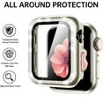 thumbnail image 3 of Compatible with Apple Watch Band , Women Girl Bling Diamond Jewelry Metal Strap Bands with Crystal Tempered Glass Screen  Case, Round Shiny Bracelet Wristband for iWatch Series 8/7/6/5/4/3/2/1/SE, 3 of 14