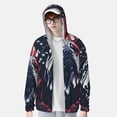 thumbnail image 2 of Balery Bulldog with Forest Flag Sudadera ligera de manga larga con capucha y protección solar UPF 50+ para hombre y mujer, ideal para pesca y running-3X-Large, 2 of 7