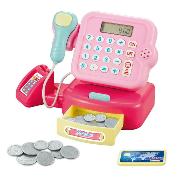 Aozowin Cash Register Toy,Electronic Children Pretend Play Simulation Supermarket Cash Register