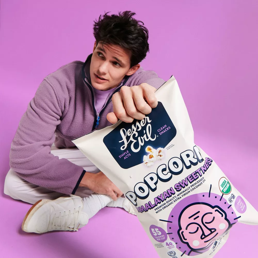 Pack of 12, Lesser Evil Himalayan Sweetness Gourmet Popcorn, 6.4 oz