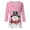 2-Pink, variant on Fiaer Christmas T Shirts for Women Oversized 3/4 Sleeve Crew Neck Snowman Snowflakes Graphic Holiday Graphic Tee Fall Loose Fit Casual Trendy Tops Sky Blue XL