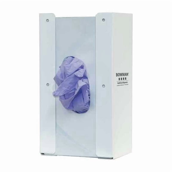 Glove Dispenser, Steel, Holds (1) Box ,White ,10 in H x 5-5/8 in W x 3-7/8 in D