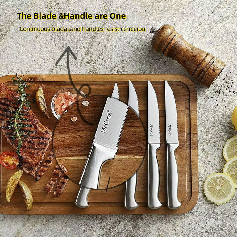 GPED Steak Knives Set of 8, 4.5-inch Serrated Steak Knife