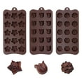 thumbnail image 3 of JDH 3PCS 15 Cavity Flower Shaped Silicone Molds for Chocolate, Food Grade No-stick Baking，Candy and biscuit Craft Mold for Home Baking or Pet Food, 3 of 11