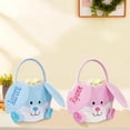 thumbnail image 5 of Personalized Easter Basket, Custom Easter Buckets with Long Plush Bunny Ear,Easter Decoration Gifts Pink, 5 of 6