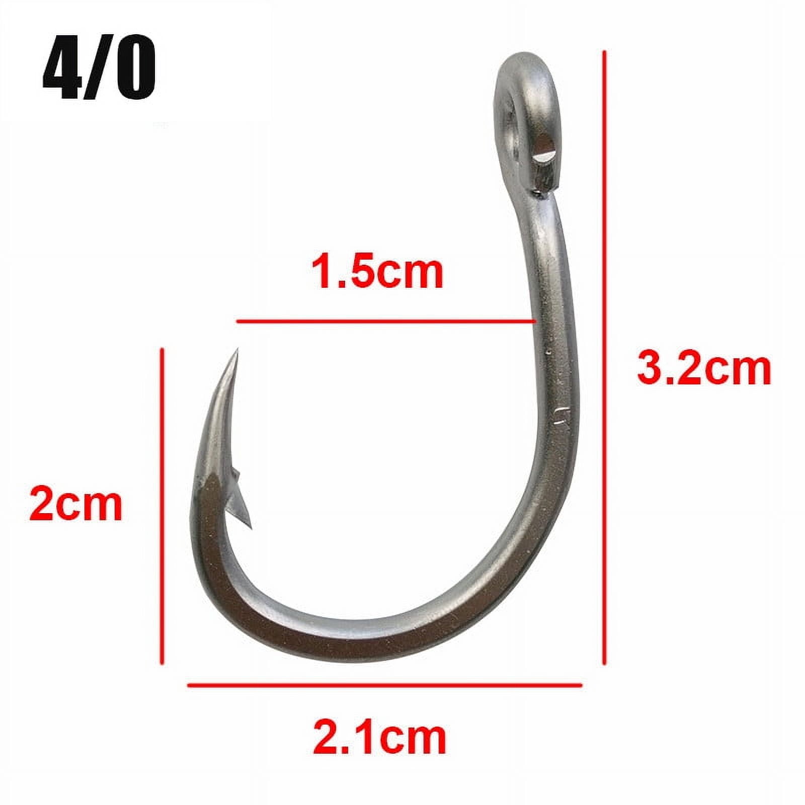 10884 100pcs Size 2/0-12/0 Stainless steel Fishing Hooks Big Thick Tuna Fishing Hooks Fishhooks with Hole Fly Fishing
