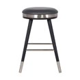 thumbnail image 2 of Clara Backless Modern 26" Grey Faux Leather Bar Stool, 2 of 7