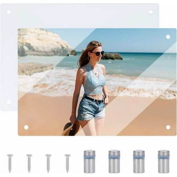 Sublimation Glass Photo Blanks 7.9x11.8 Inch Bulk Blank Tempered Glass Frame Sublimation Photo Sign Blank Sublimation Glass Photo Frame DIY Picture Wall Frame