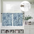 thumbnail image 5 of Kitchen Window Curtains Valance and Tier Set, Summer Blue Sea Stars on Wood Board Rod Pocket Tier Curtain Valance Set, Marine Life Light Filtering Cafe Curtains for Bedroom Living Room, 5 of 9