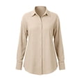 thumbnail image 7 of CBASIHI Womens Waffle Knit Cotton Button Down Shirts- Long Sleeve Collared Relaxed Fit Casual Fall Tops with Chest Pocket Beige Size S-2XL, 7 of 7