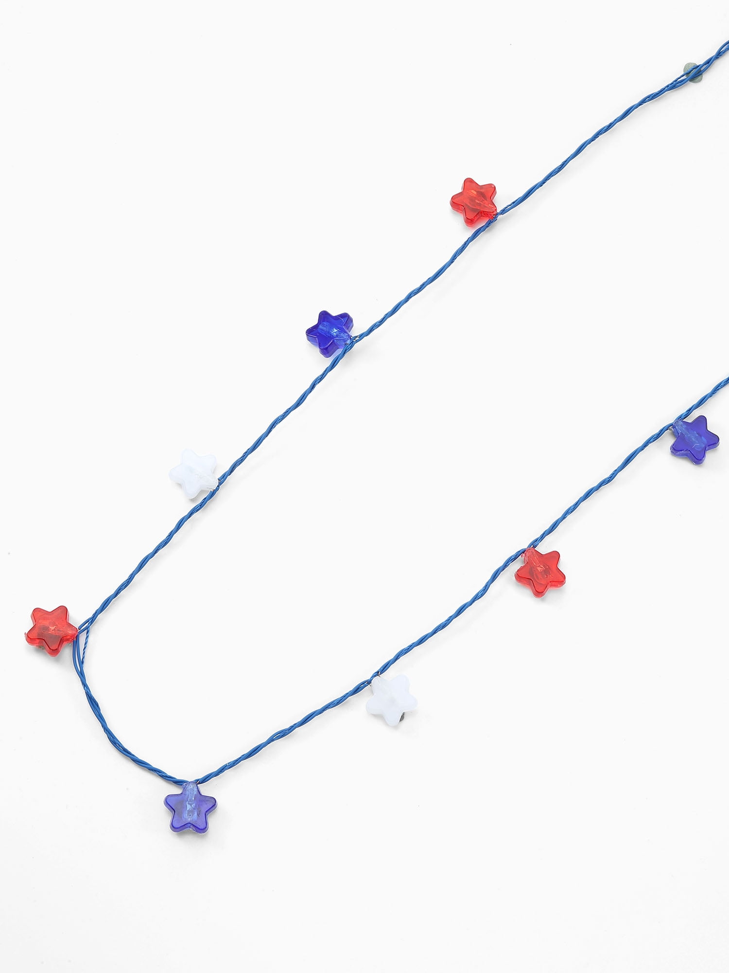 Way to Celebrate Americana Red, White, and Blue Star Light-Up Necklace