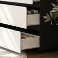 thumbnail image 6 of KULAGAGA Modern Chest of Drawer,63" Wide 9 Drawers Dresser for Living Room Bedroom, White & Black, 6 of 7