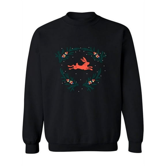 Easter Rabbit In A Wreath. Sweatshirt Women -Image by Shutterstock, Female 5X-Large
