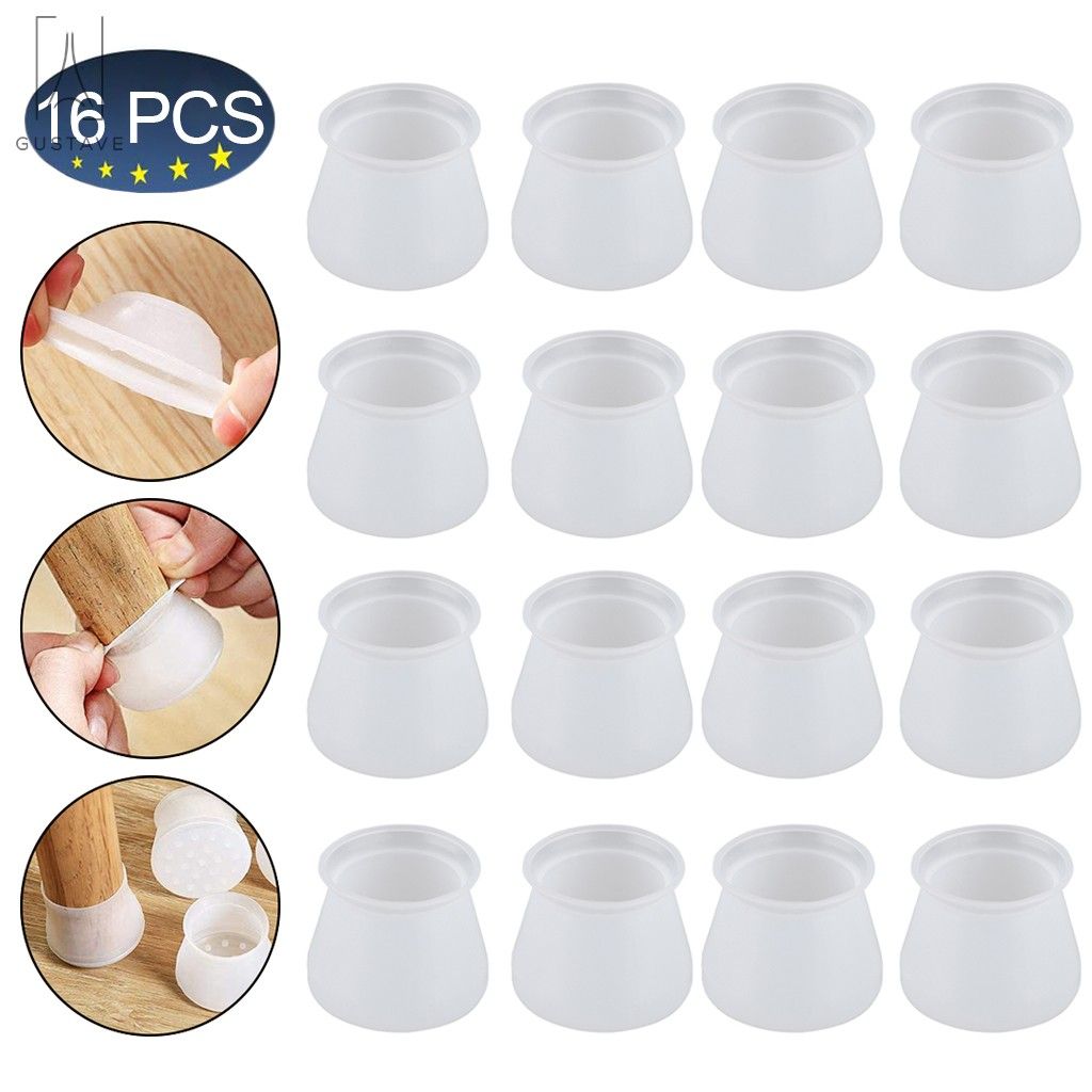 GustaveDesign 16pcs Silicone Chair Legs Caps, Furniture AntiSlip Table