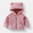 thumbnail image 5 of JUMEYU Toddler Girls Fleece Coat Baby Girls Fuzzy Plush Hooded Jacket Sherpa Zip-Up Front Toddler Coat 3T 4T (Pink,3-4 Years), 5 of 5