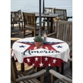 thumbnail image 2 of Outdoor Tablecloths with Umbrella Hole & Zipper, Independence Day Round Tablecloth 54 Inch, Blue Red Star American Flag Striped Waterproof Table Cloth, Patio/Pool/Picnic Table Covers, 2 of 8