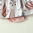 thumbnail image 6 of WERYOUNG Girls Long Sleeve Easter Rabbit Prints Romper Ribbed Bodysuits Dress Headbands Set, Red, 3-6 Months, 6 of 6