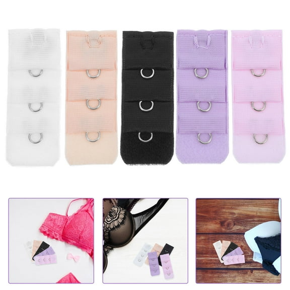 HOMOBABE 10Pcs Brassiere Extenders Black 1 Hook 3 Rows for Underwear Accessory
