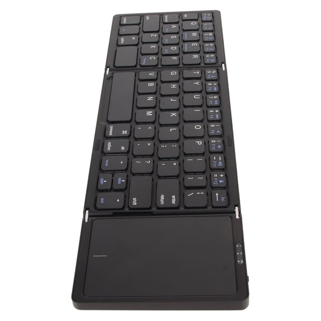 3 Folds Cordless Keyboard, Foldable Low Noise Rechargeable Keyboard With Touchpad, BT Keyboard For Tablet PC Smartphone Built In Battery B089T