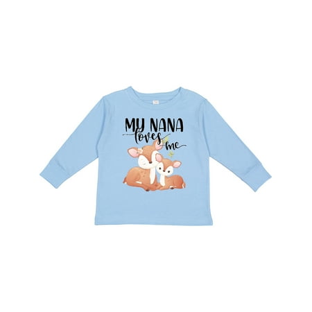 

Inktastic Doe and Fawn My Nana Loves Me Boys or Girls Long Sleeve Toddler T-Shirt