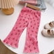 thumbnail image 2 of Odeerbi 1-7 Años Niñas Pantalones de Seda Acampanados de Punto Rib Pantalones de Seda Acampanados de Color Sólido Pantalones Transpirables, 2 of 5