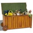 thumbnail image 6 of Zimtown Outdoor Storage Deck Box for Patio Furniture, Front Porch Decor 60 Gal Acacia Wooden, 6 of 7