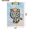 thumbnail image 3 of FMSHPON Leopard Cat Crown Camo Clipboard Hardboard Wood Nursing Clip Board and Pull for Standard A4 Letter 13x9 inches, 3 of 5