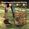 thumbnail image 1 of Kojooin 30 in Firewood Rack, Outdoor Indoor Log Rack with Kindling Hooks for Fireplace, Patio or Deck Storage, 1 of 8
