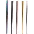 thumbnail image 2 of ZOUYUE Metal Chopsticks Stainless Steel Chopsticks Japanese Korean Chopsticks Dishwasher Safe Resistant to Acids and Alkalis Fadless Anti-slip Reusable Chop Sticks 5 Pairs Gift Set - Multicolor, 2 of 8