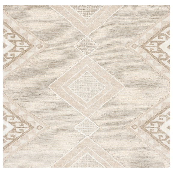 SAFAVIEH Casablanca Bradach Diamond Area Rug, Gold/Sage, 6' x 6' Square