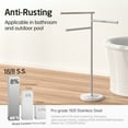 thumbnail image 6 of KES Freestanding Towel Rack for Bathroom, 40-Inch Swivel Arms Standing 3 Bath Towel Racks with Weighted Marble Base, SUS304 Stainless Steel Brushed, WMBTR004BS, 6 of 10
